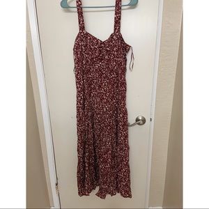 Red Ankle Length Sun Dress